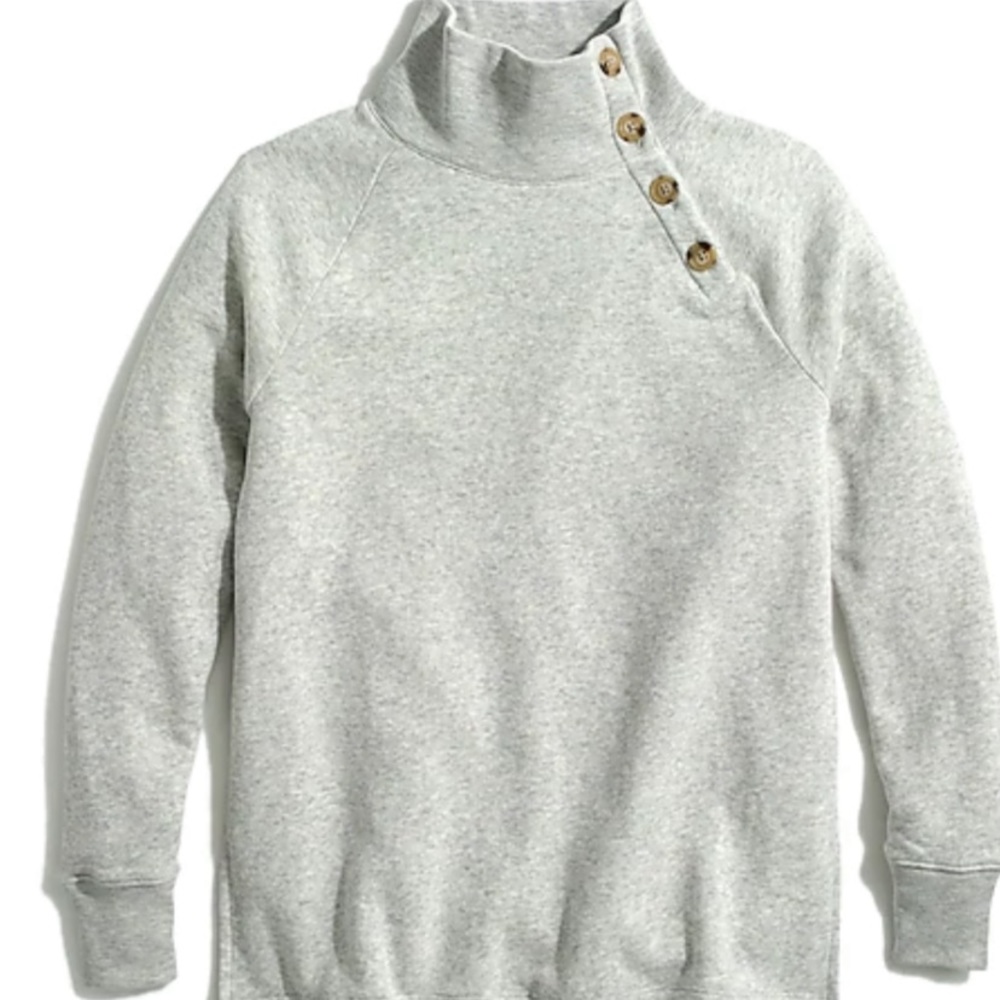 J. Crew wide button-collar grey tunic pullover,XS